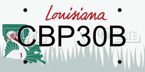 CBP30B Louisiana License Plate
