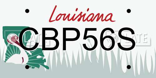 CBP56S Louisiana License Plate
