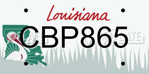 CBP865 Louisiana License Plate