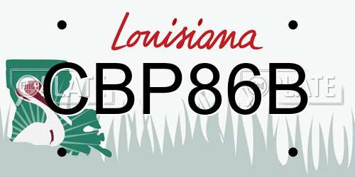 CBP86B Louisiana License Plate