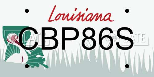 CBP86S Louisiana License Plate