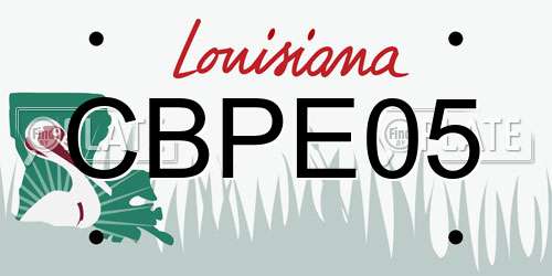 CBPE05 Louisiana License Plate