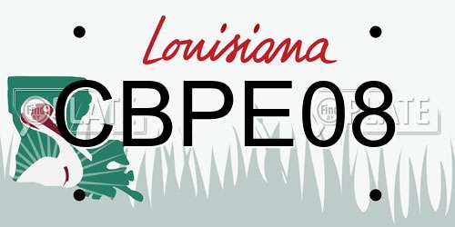 CBPE08 Louisiana License Plate