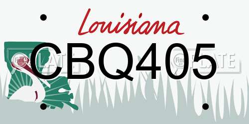 CBQ405 Louisiana License Plate