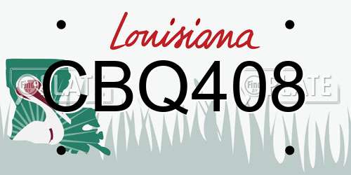 CBQ408 Louisiana License Plate