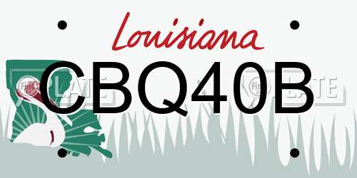 CBQ40B Louisiana License Plate