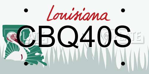 CBQ40S Louisiana License Plate