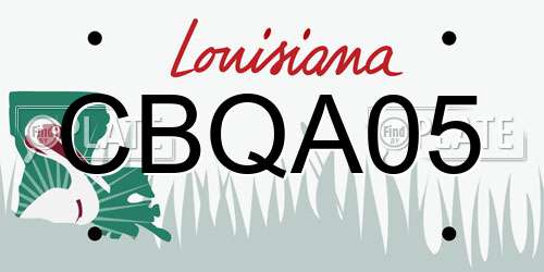 CBQA05 Louisiana License Plate