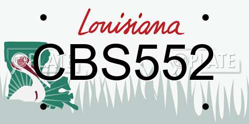 CBS552 Louisiana License Plate