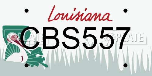 CBS557 Louisiana License Plate