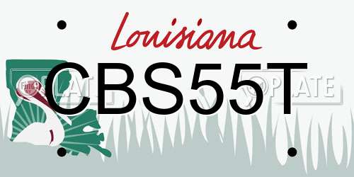 CBS55T Louisiana License Plate