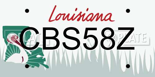 CBS58Z Louisiana License Plate