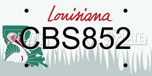 CBS852 Louisiana License Plate