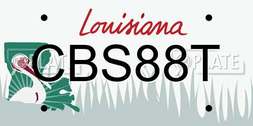 CBS88T Louisiana License Plate