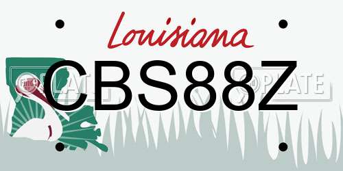 CBS88Z Louisiana License Plate