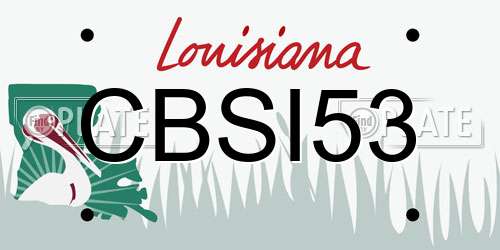 CBSI53 Louisiana License Plate