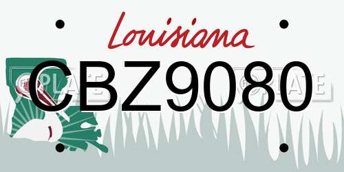 CBZ9080 Louisiana License Plate