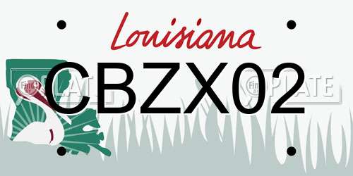 CBZX02 Louisiana License Plate