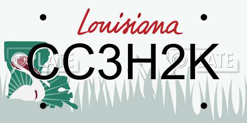 CC3H2K Louisiana License Plate