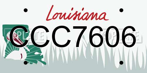 CCC7606 Louisiana License Plate