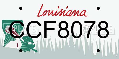 CCF8078 Louisiana License Plate
