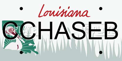 CCHASEB Louisiana License Plate