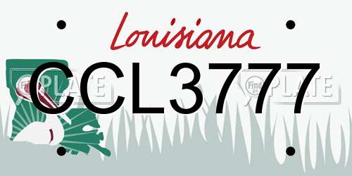 CCL3777 Louisiana License Plate