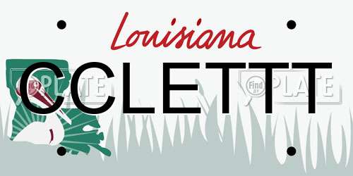 CCLETTT Louisiana License Plate