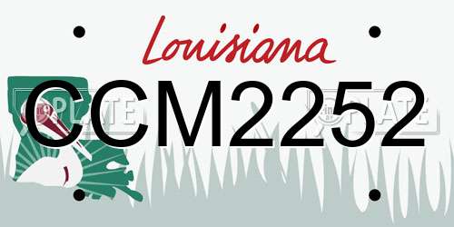 CCM2252 Louisiana License Plate