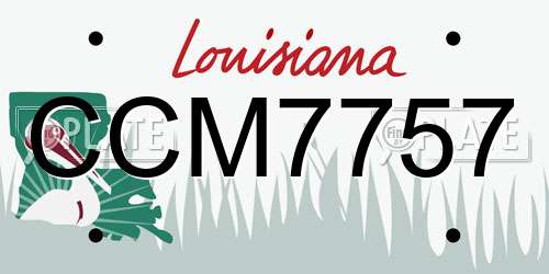 CCM7757 Louisiana License Plate