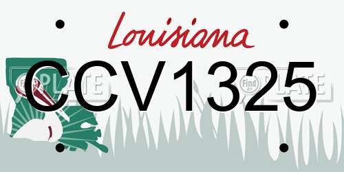 CCV1325 Louisiana License Plate
