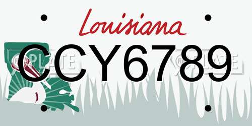 CCY6789 Louisiana License Plate