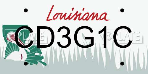 CD3G1C Louisiana License Plate
