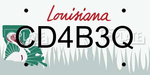 CD4B3Q Louisiana License Plate