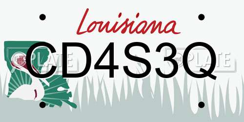 CD4S3Q Louisiana License Plate