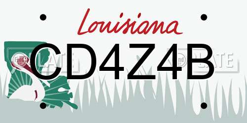CD4Z4B Louisiana License Plate