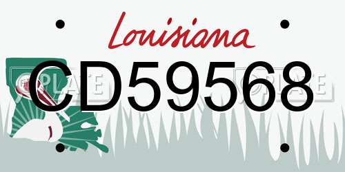CD59568 Louisiana License Plate