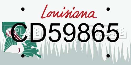 CD59865 Louisiana License Plate