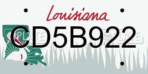 CD5B922 Louisiana License Plate