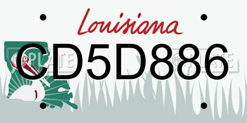 CD5D886 Louisiana License Plate