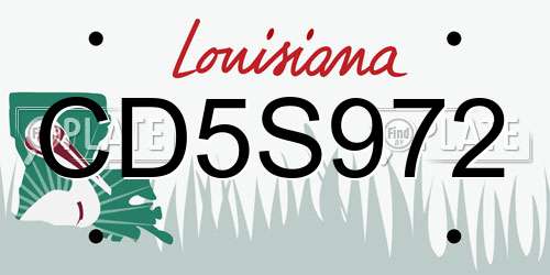 CD5S972 Louisiana License Plate