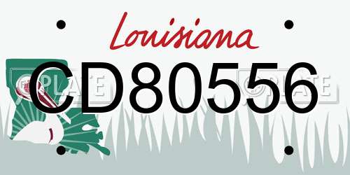 CD80556 Louisiana License Plate