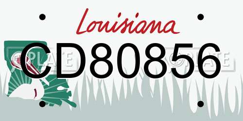 CD80856 Louisiana License Plate