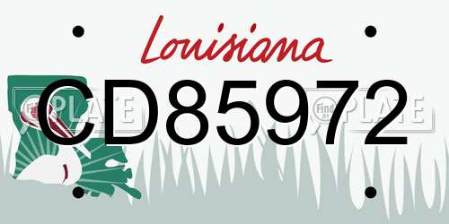 CD85972 Louisiana License Plate