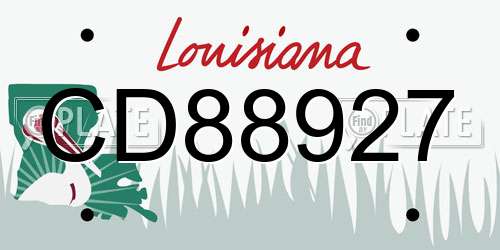 CD88927 Louisiana License Plate