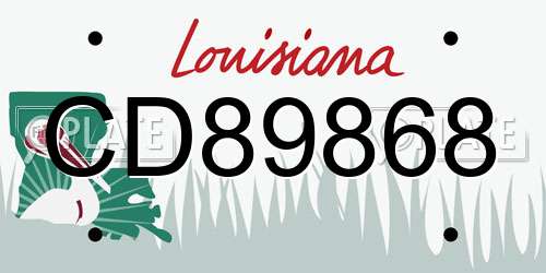 CD89868 Louisiana License Plate