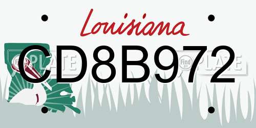 CD8B972 Louisiana License Plate