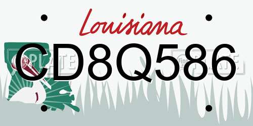 CD8Q586 Louisiana License Plate