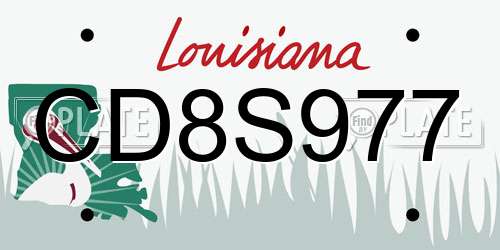 CD8S977 Louisiana License Plate