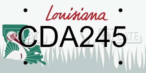 CDA245 Louisiana License Plate